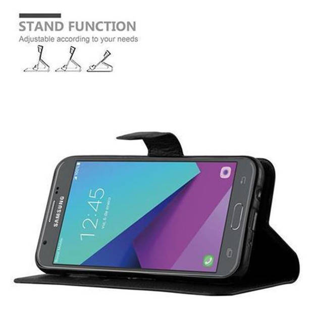 Cadorabo Hoesje geschikt voor Samsung Galaxy J3 2017 US Version in PHANTOM ZWART - Beschermhoes Cover magnetische