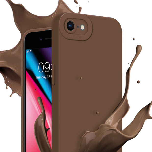 Cadorabo Hoesje geschikt voor Apple iPhone 7 / 7S / 8 / SE 2020 in FLUID BRUIN - Beschermhoes TPU silicone Cover Case