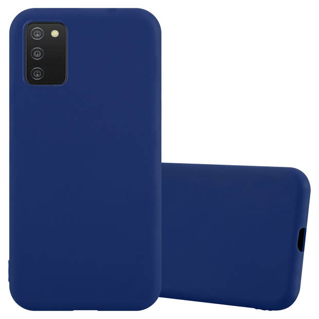 Cadorabo Hoesje geschikt voor Samsung Galaxy A03s in CANDY DONKER BLAUW - Beschermhoes TPU silicone Case Cover