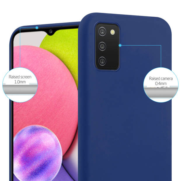 Cadorabo Hoesje geschikt voor Samsung Galaxy A03s in CANDY DONKER BLAUW - Beschermhoes TPU silicone Case Cover