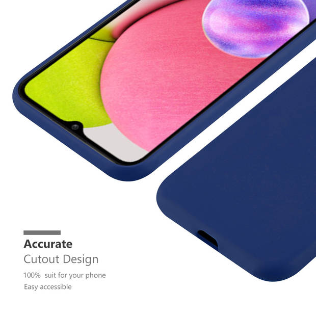 Cadorabo Hoesje geschikt voor Samsung Galaxy A03s in CANDY DONKER BLAUW - Beschermhoes TPU silicone Case Cover