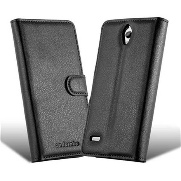 Cadorabo Hoesje geschikt voor Huawei ASCEND G700 in PHANTOM ZWART - Beschermhoes Cover magnetische sluiting Case