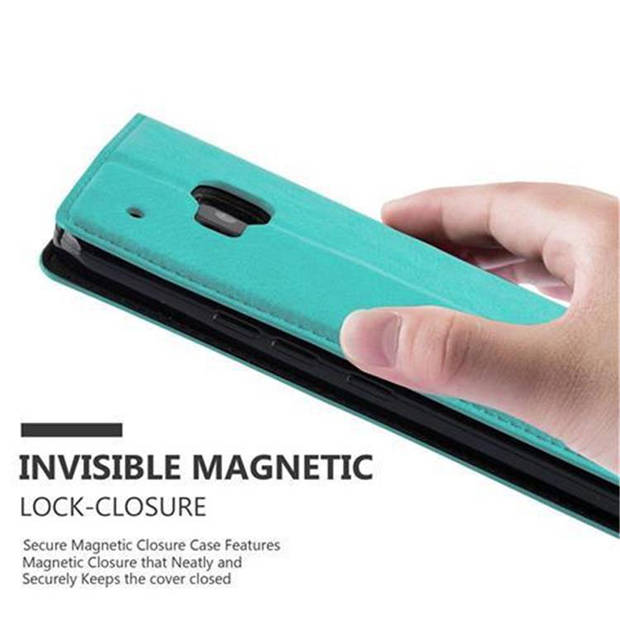 Cadorabo Hoesje geschikt voor HTC ONE M9 in BENZINE TURKOOIS - Beschermhoes Case magnetische sluiting Cover