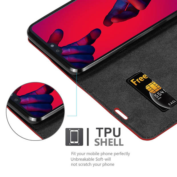 Cadorabo Hoesje geschikt voor Huawei P20 PRO / P20 PLUS in APPEL ROOD - Beschermhoes Case magnetische sluiting Cover