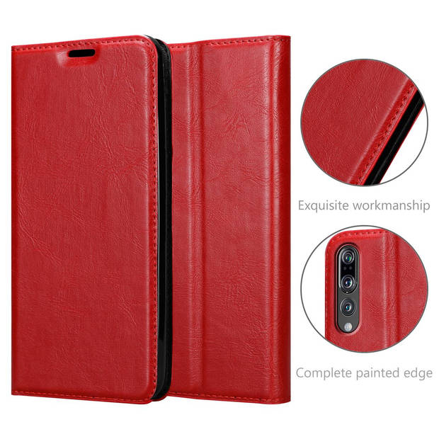 Cadorabo Hoesje geschikt voor Huawei P20 PRO / P20 PLUS in APPEL ROOD - Beschermhoes Case magnetische sluiting Cover