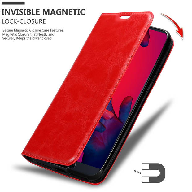 Cadorabo Hoesje geschikt voor Huawei P20 PRO / P20 PLUS in APPEL ROOD - Beschermhoes Case magnetische sluiting Cover