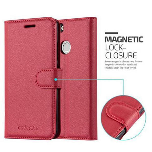 Cadorabo Hoesje geschikt voor Huawei NOVA in KARMIJN ROOD - Beschermhoes Cover magnetische sluiting Case