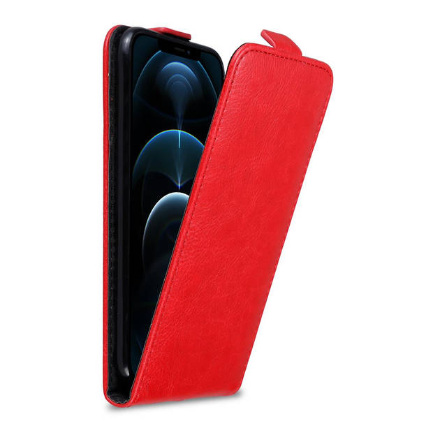 Cadorabo Hoesje geschikt voor Apple iPhone 12 PRO MAX in APPEL ROOD - Beschermhoes Flip Case Cover magnetische sluiting
