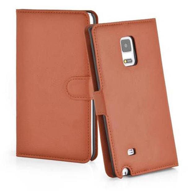 Cadorabo Hoesje geschikt voor Samsung Galaxy NOTE EDGE in CHOCOLADE BRUIN - Beschermhoes Cover magnetische sluiting Case