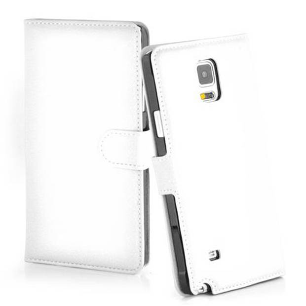 Cadorabo Hoesje geschikt voor Samsung Galaxy NOTE 4 in ARCTISCH WIT - Beschermhoes Cover magnetische sluiting Case