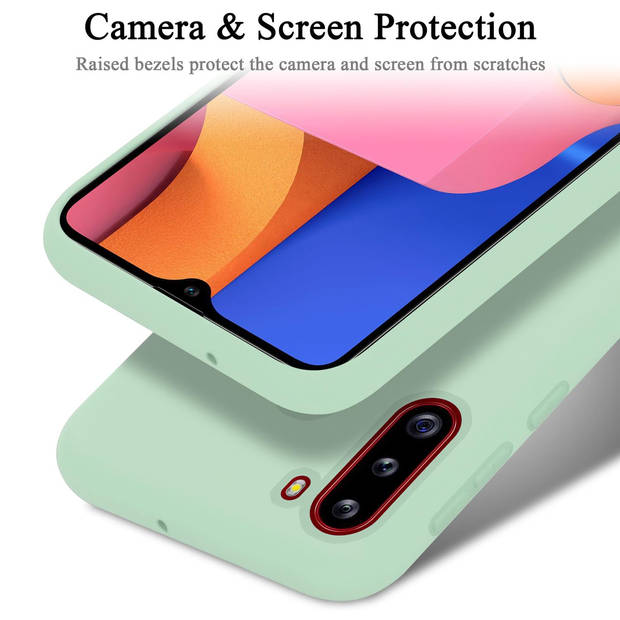 Cadorabo Hoesje geschikt voor Samsung Galaxy A21 Case in LIQUID LICHT GROEN - Beschermhoes TPU silicone Cover