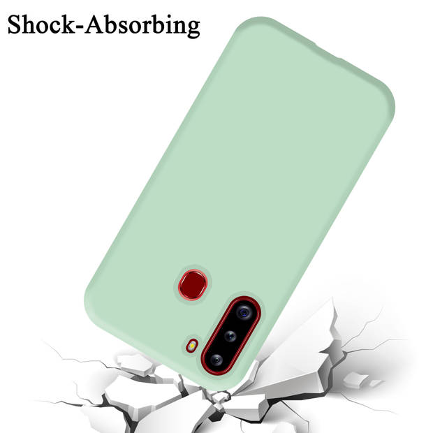 Cadorabo Hoesje geschikt voor Samsung Galaxy A21 Case in LIQUID LICHT GROEN - Beschermhoes TPU silicone Cover