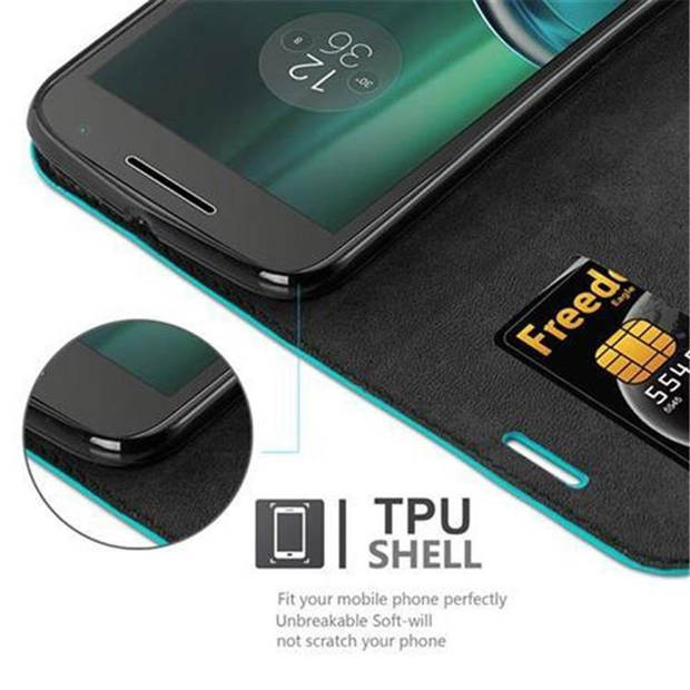 Cadorabo Hoesje geschikt voor Motorola MOTO G4 / G4 PLUS in BENZINE TURKOOIS - Beschermhoes Case magnetische sluiting