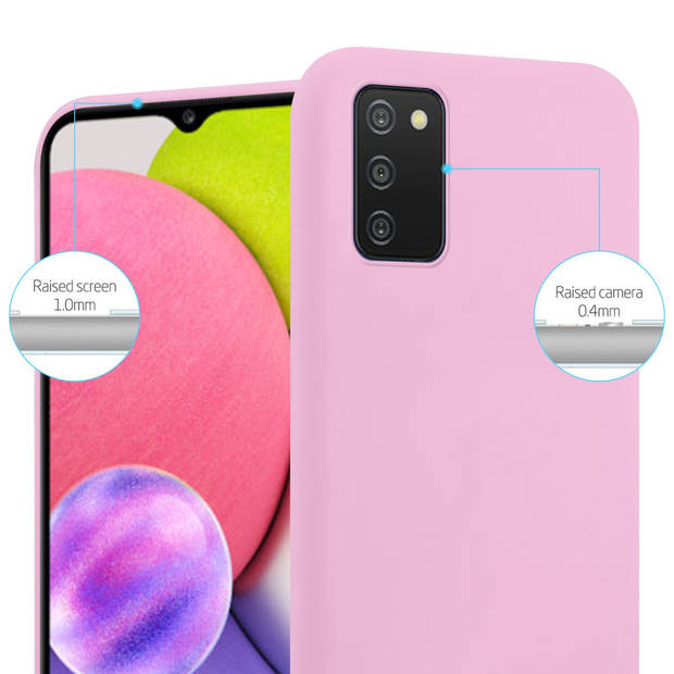 Cadorabo Hoesje geschikt voor Samsung Galaxy A03s in CANDY ROZE - Beschermhoes TPU silicone Case Cover