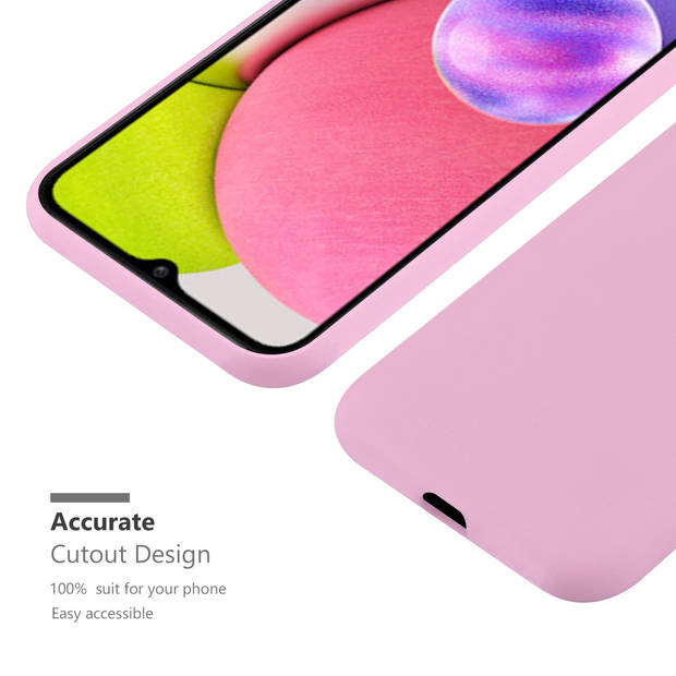 Cadorabo Hoesje geschikt voor Samsung Galaxy A03s in CANDY ROZE - Beschermhoes TPU silicone Case Cover