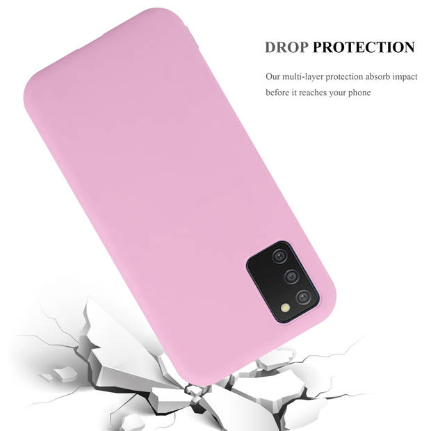 Cadorabo Hoesje geschikt voor Samsung Galaxy A03s in CANDY ROZE - Beschermhoes TPU silicone Case Cover