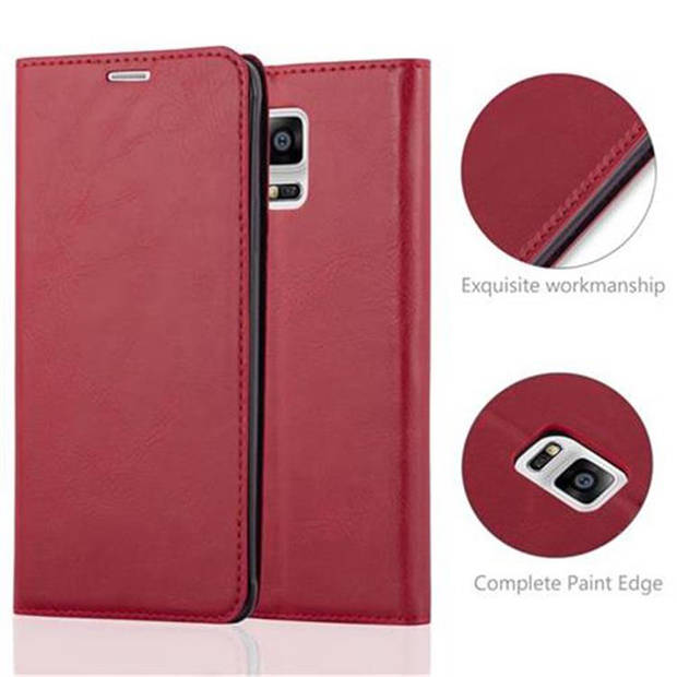 Cadorabo Hoesje geschikt voor Samsung Galaxy NOTE 4 in APPEL ROOD - Beschermhoes Case magnetische sluiting Cover