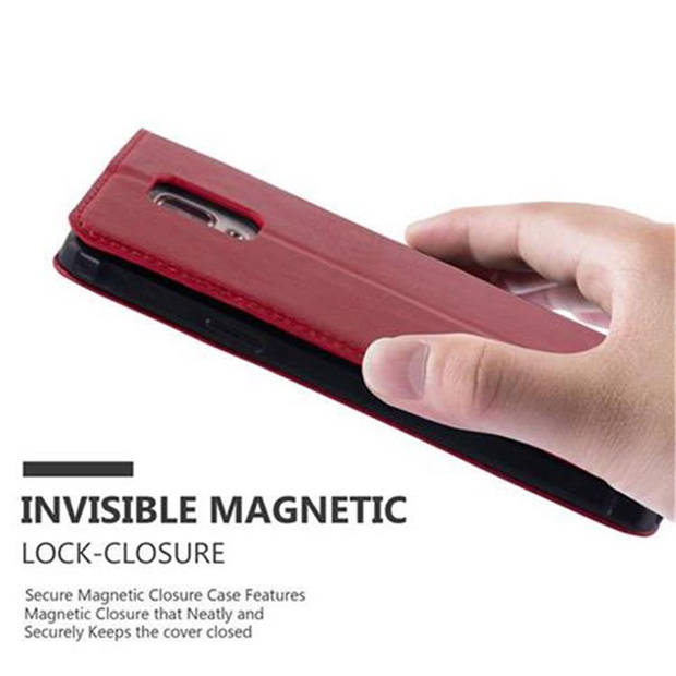 Cadorabo Hoesje geschikt voor Samsung Galaxy NOTE 4 in APPEL ROOD - Beschermhoes Case magnetische sluiting Cover