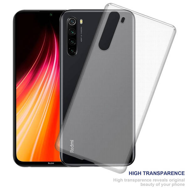 Cadorabo Hoesje geschikt voor Xiaomi RedMi NOTE 8 in VOLLEDIG TRANSPARANT - Beschermhoes Cover gemaakt van TPU Silicone