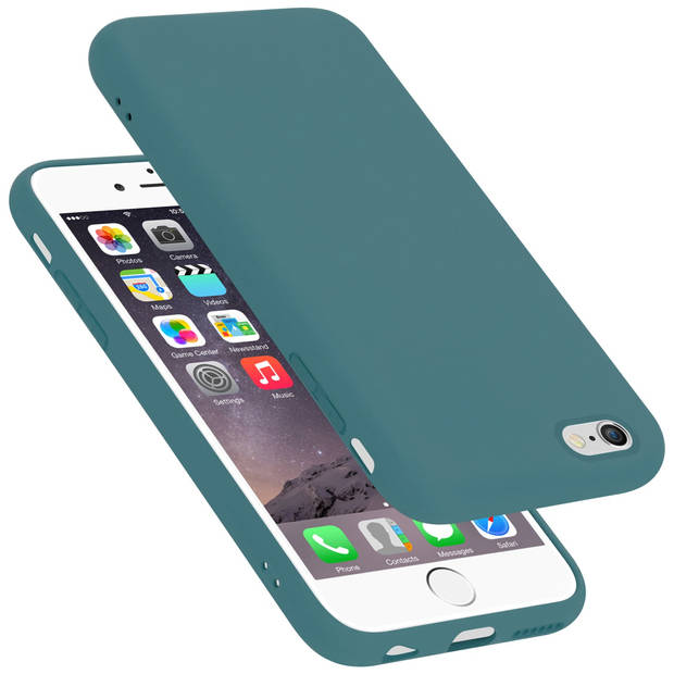 Cadorabo Hoesje geschikt voor Apple iPhone 6 / 6S Case in LIQUID GROEN - Beschermhoes TPU silicone Cover