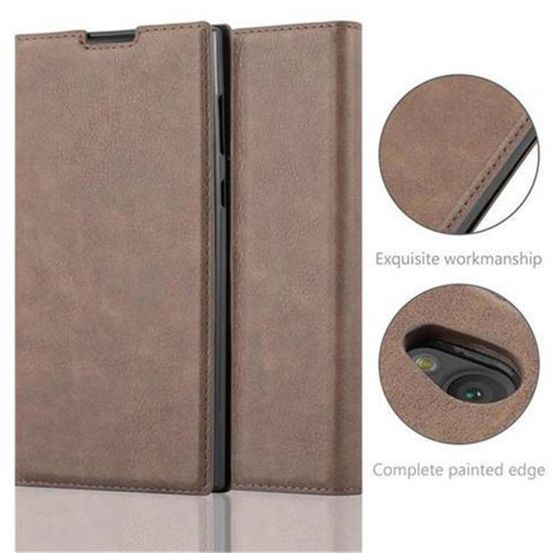 Cadorabo Hoesje geschikt voor Sony Xperia L1 in KOFFIE BRUIN - Beschermhoes Case magnetische sluiting Cover