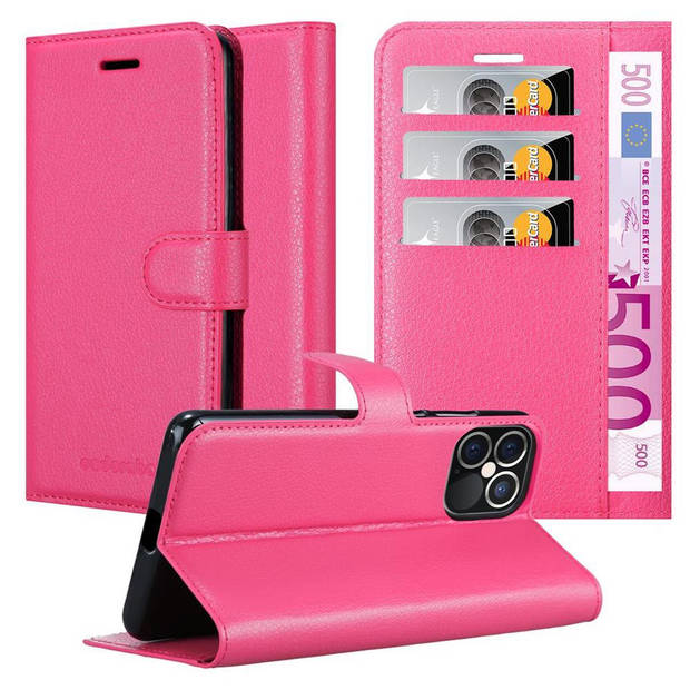 Cadorabo Hoesje geschikt voor Apple iPhone 12 PRO MAX in KERSEN ROZE - Beschermhoes Cover magnetische sluiting Case