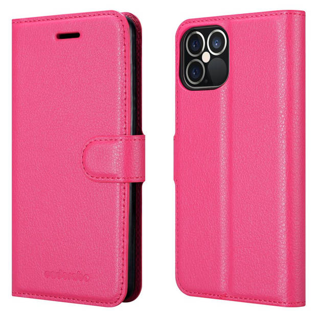 Cadorabo Hoesje geschikt voor Apple iPhone 12 PRO MAX in KERSEN ROZE - Beschermhoes Cover magnetische sluiting Case