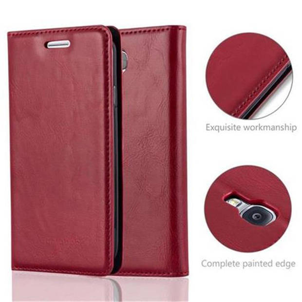 Cadorabo Hoesje geschikt voor Samsung Galaxy S4 in APPEL ROOD - Beschermhoes Case magnetische sluiting Cover