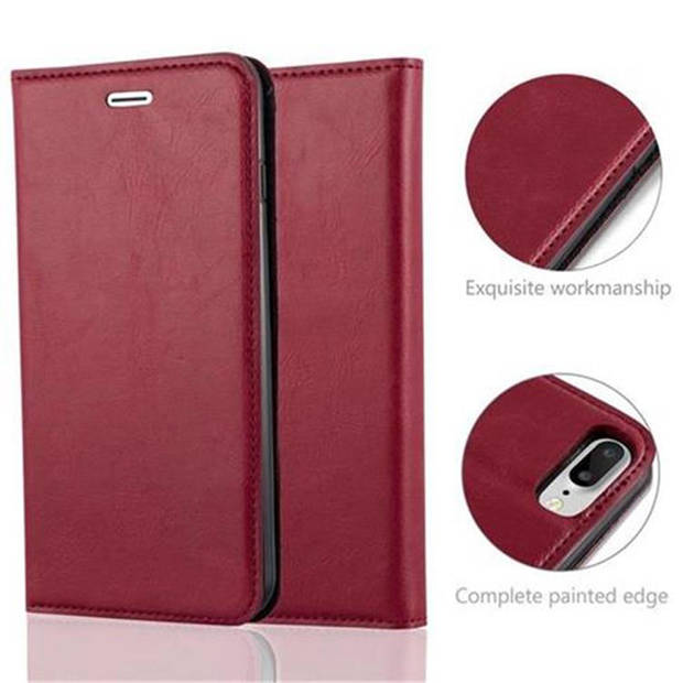 Cadorabo Hoesje geschikt voor Apple iPhone 7 PLUS / 7S PLUS / 8 PLUS in APPEL ROOD - Beschermhoes Case magnetische