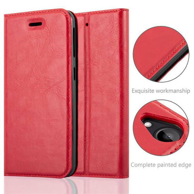 Cadorabo Hoesje geschikt voor HTC Desire 530 / 630 in APPEL ROOD - Beschermhoes Case magnetische sluiting Cover