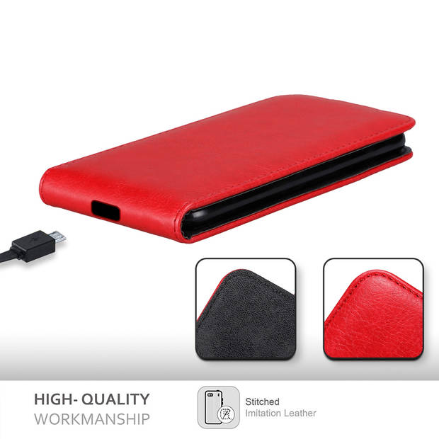 Cadorabo Hoesje geschikt voor Samsung Galaxy A22 4G / M22 / M32 4G in APPEL ROOD - Beschermhoes Flip Case Cover