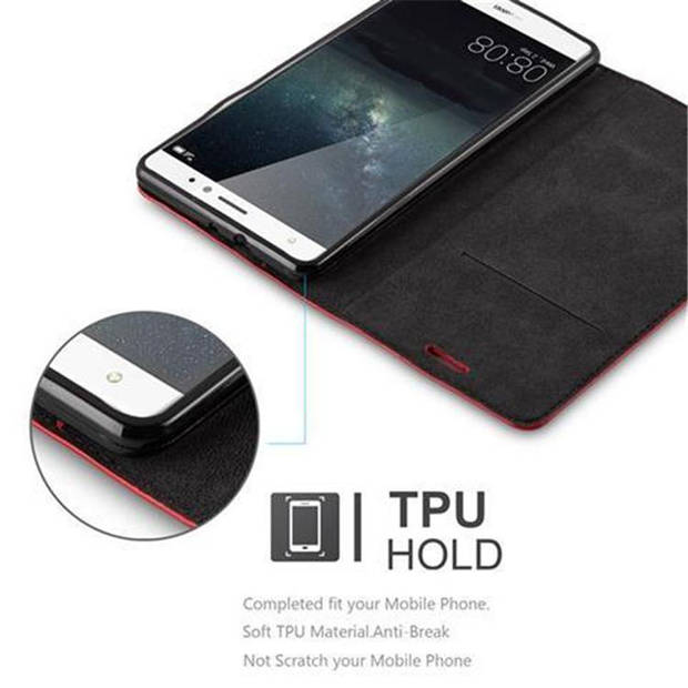 Cadorabo Hoesje geschikt voor Huawei MATE S in APPEL ROOD - Beschermhoes Case magnetische sluiting Cover