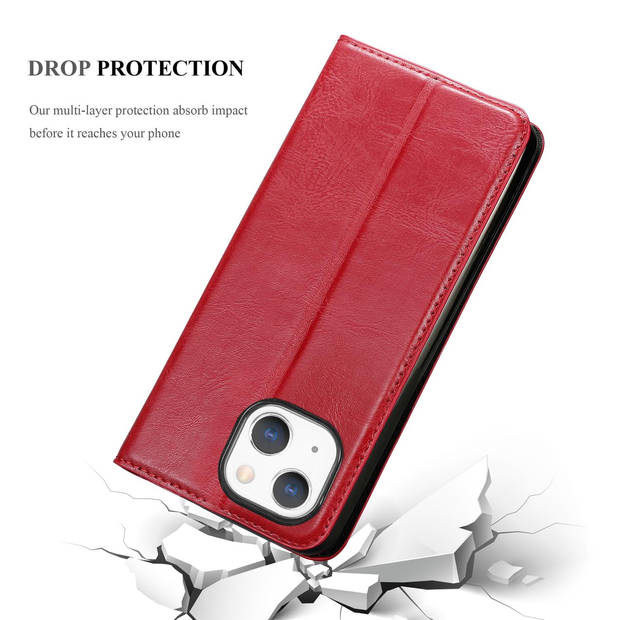 Cadorabo Hoesje geschikt voor Apple iPhone 13 in APPEL ROOD - Beschermhoes Case magnetische sluiting Cover