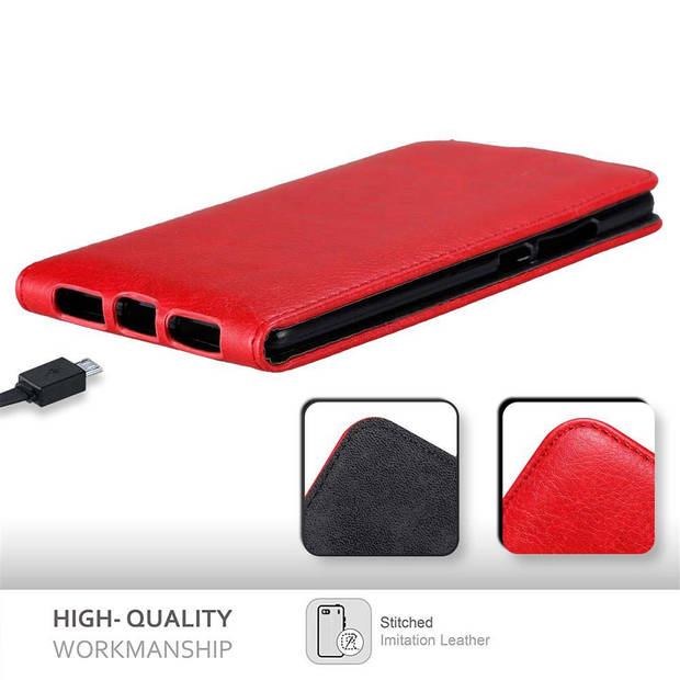 Cadorabo Hoesje geschikt voor Huawei MATE S in APPEL ROOD - Beschermhoes Flip Case Cover magnetische sluiting