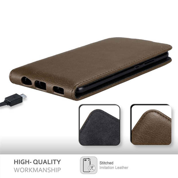 Cadorabo Hoesje geschikt voor Huawei P10 in KOFFIE BRUIN - Beschermhoes Flip Case Cover magnetische sluiting