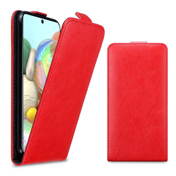 Cadorabo Hoesje geschikt voor Samsung Galaxy A71 4G in APPEL ROOD - Beschermhoes Flip Case Cover magnetische sluiting