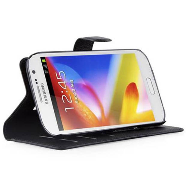 Cadorabo Hoesje geschikt voor Samsung Galaxy GRAND in PHANTOM ZWART - Beschermhoes Cover magnetische sluiting Case