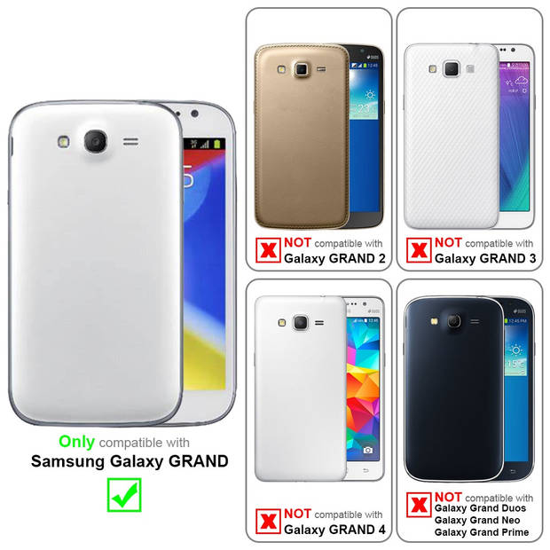 Cadorabo Hoesje geschikt voor Samsung Galaxy GRAND in PHANTOM ZWART - Beschermhoes Cover magnetische sluiting Case