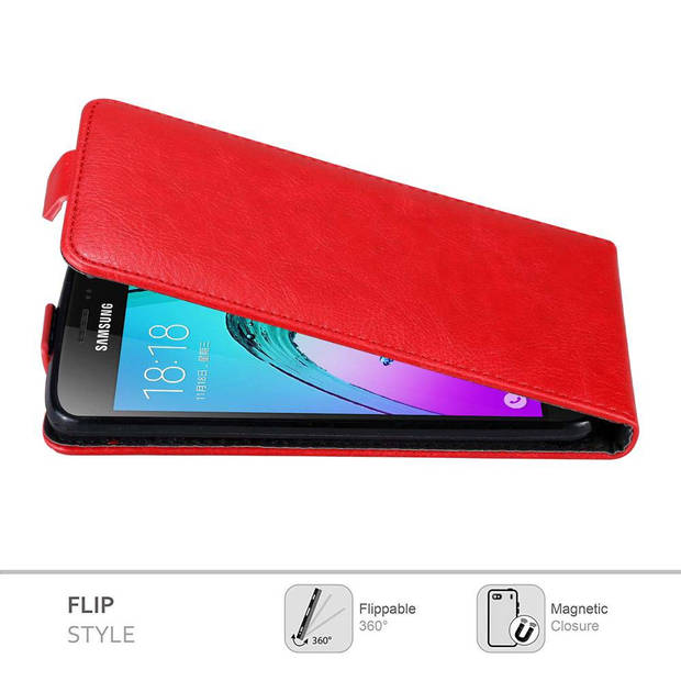 Cadorabo Hoesje geschikt voor Samsung Galaxy J3 2016 in APPEL ROOD - Beschermhoes Flip Case Cover magnetische sluiting