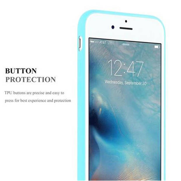 Cadorabo Hoesje geschikt voor Apple iPhone 7 / 7S / 8 / SE 2020 in CANDY BLAUW - Beschermhoes TPU silicone Case Cover