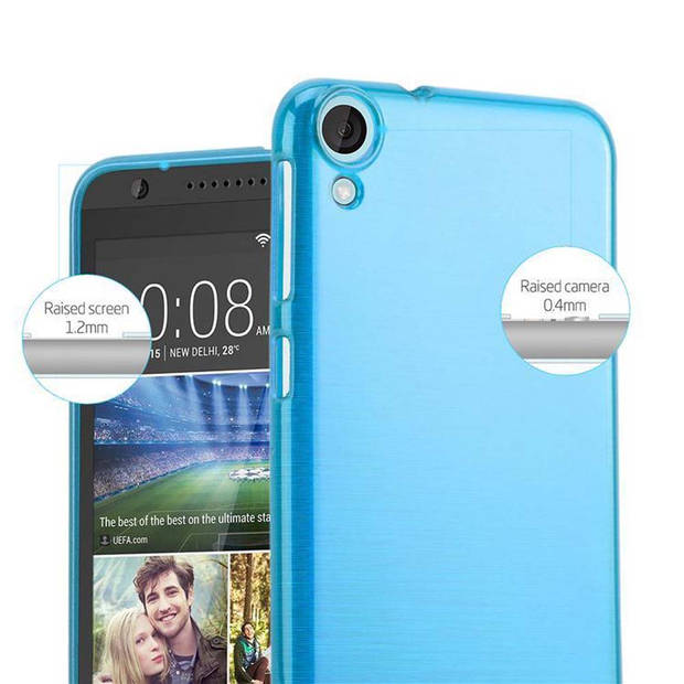 Cadorabo Hoesje geschikt voor HTC Desire 820 in TURKOOIS - Beschermhoes TPU silicone Case Cover Brushed