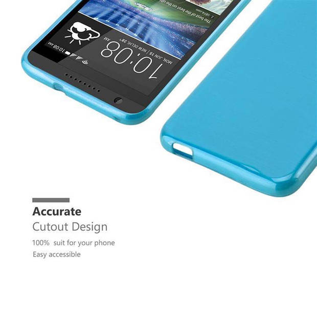 Cadorabo Hoesje geschikt voor HTC Desire 820 in TURKOOIS - Beschermhoes TPU silicone Case Cover Brushed