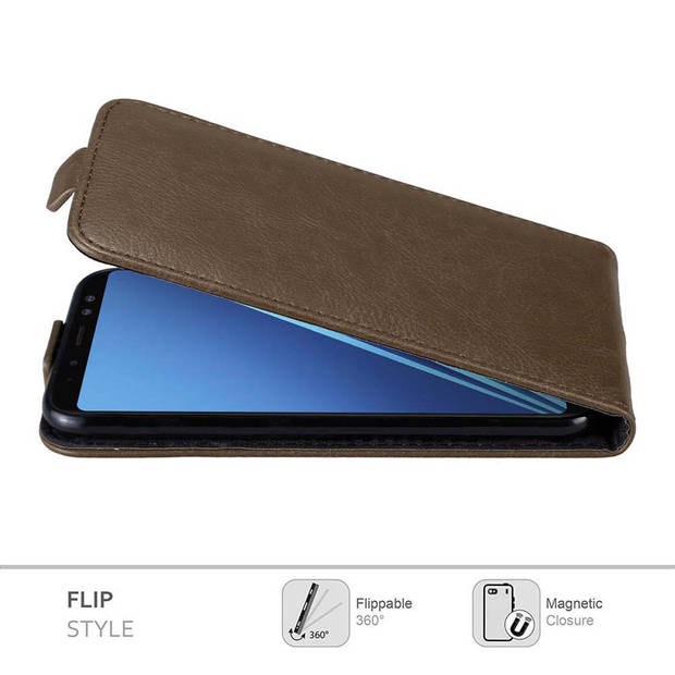 Cadorabo Hoesje geschikt voor Samsung Galaxy A6 2018 in KOFFIE BRUIN - Beschermhoes Flip Case Cover magnetische sluiting
