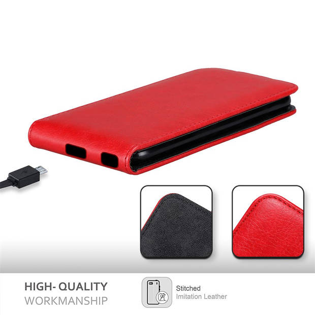 Cadorabo Hoesje geschikt voor Huawei NOVA 2 in APPEL ROOD - Beschermhoes Flip Case Cover magnetische sluiting