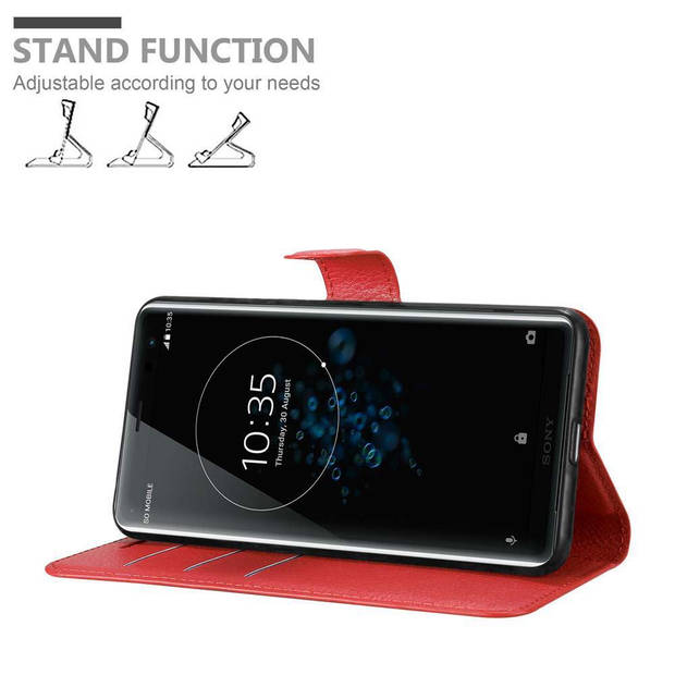 Cadorabo Hoesje geschikt voor Sony Xperia XZ3 in KARMIJN ROOD - Beschermhoes Cover magnetische sluiting Case