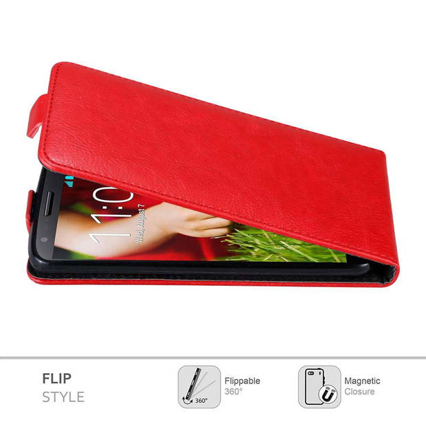 Cadorabo Hoesje geschikt voor LG G2 in APPEL ROOD - Beschermhoes Flip Case Cover magnetische sluiting