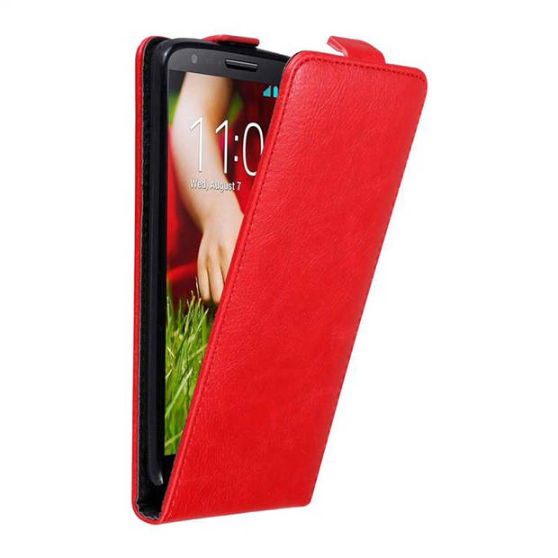 Cadorabo Hoesje geschikt voor LG G2 in APPEL ROOD - Beschermhoes Flip Case Cover magnetische sluiting