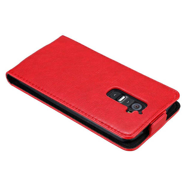 Cadorabo Hoesje geschikt voor LG G2 in APPEL ROOD - Beschermhoes Flip Case Cover magnetische sluiting