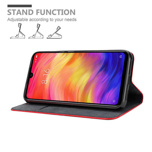 Cadorabo Hoesje geschikt voor Xiaomi RedMi NOTE 7 in APPEL ROOD - Beschermhoes Case magnetische sluiting Cover