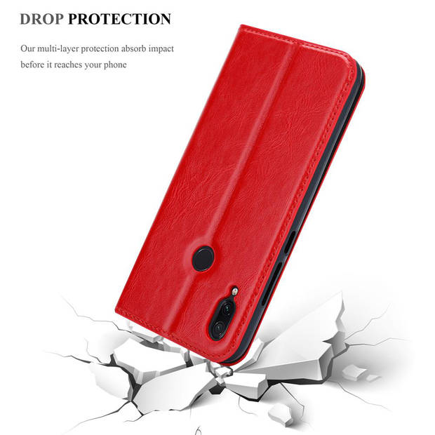 Cadorabo Hoesje geschikt voor Xiaomi RedMi NOTE 7 in APPEL ROOD - Beschermhoes Case magnetische sluiting Cover